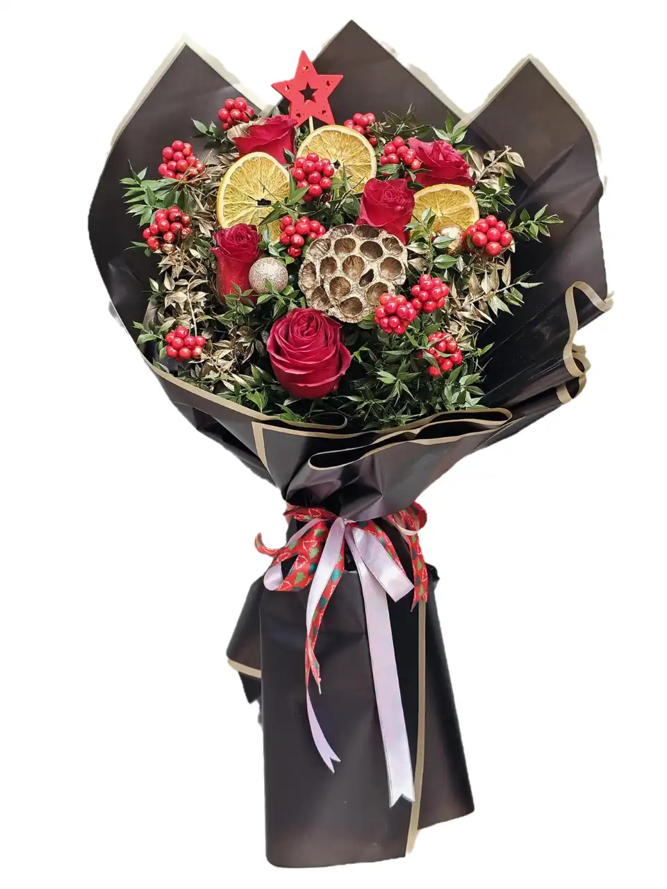 5 GÜLLÜ KOKİNA YILBAŞI BUKETİ 