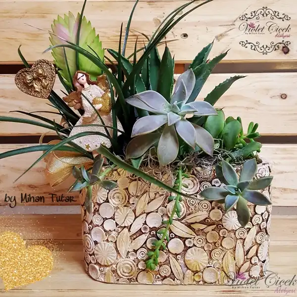 Özel Seramik Melekli Terarium