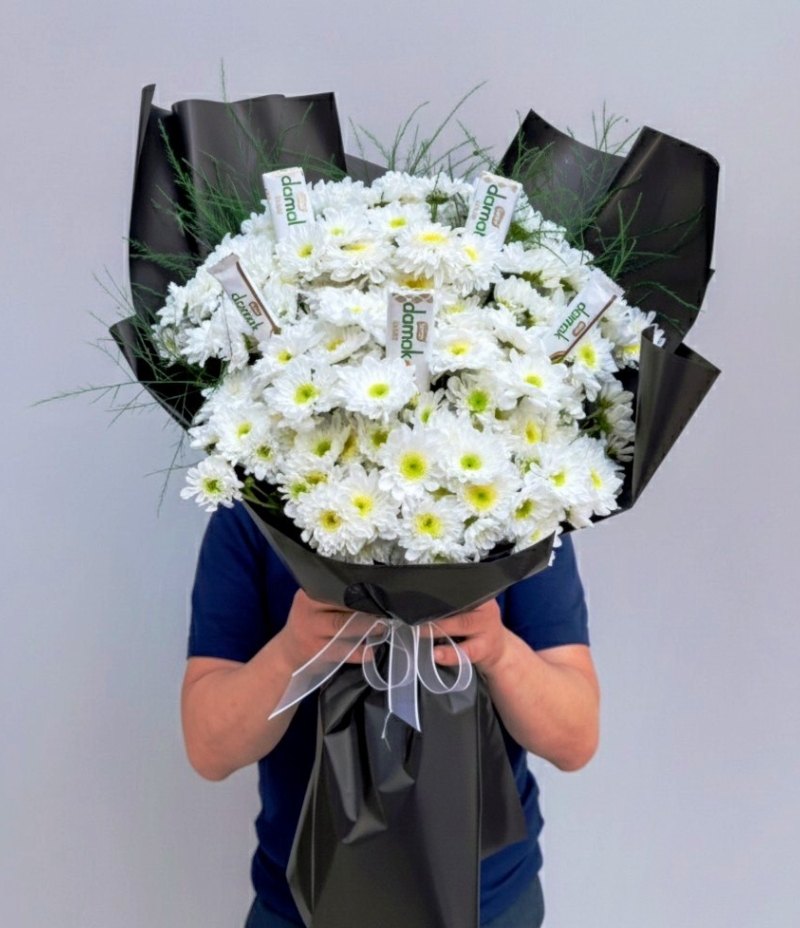 ÇİKOLATALI PAPATYA BUKETİ 